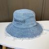 American personality do old rough edge bucket hat female embroidery letters rough edge cowboy visor couple camping hiking hat