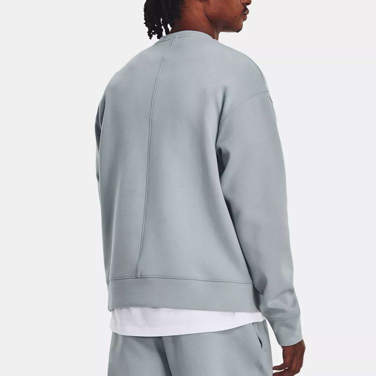 Under Armour Твердая трикотажная повседневная спортивная толстовка с круглым вырезом, мужская толстовка, синяя 1377172-465