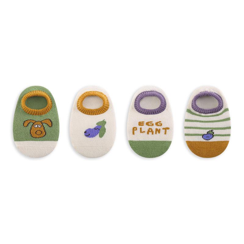 4 Pairs/Set Baby Socks Anti-slip Cartoon Cotton Socks For Girls And Boys Newborn Socks Spring Summer Kids Socks 0-8 Years Old