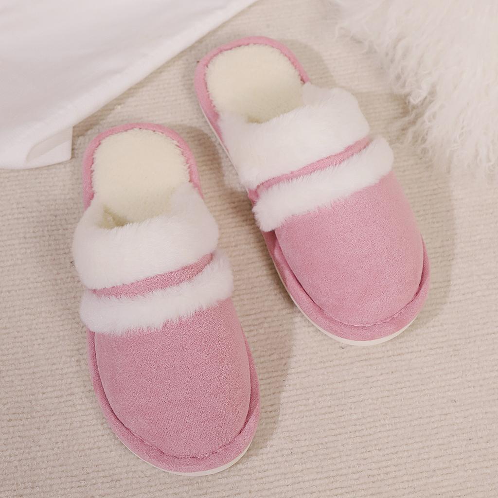 Fashion Women Winter Warm Ful Slippers Women Slippers Couple Home Slippers Indoor Plush Size Casual House Flat Bottom Slides Shoes