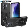 KEYSION Противоударный бронированный чехол для Infinix Hot 50i Мягкий силикон+ПК Металлическое кольцо-подставка Задняя крышка для телефона для Infinix Smart 9