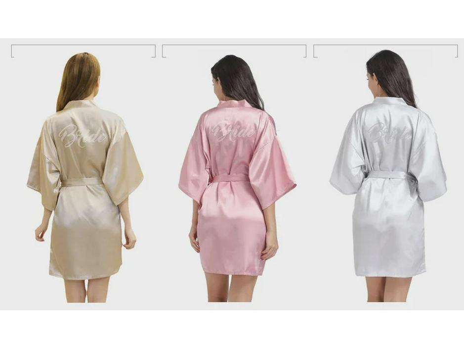 Летняя свадебная ночная рубашка-кардиган для невесты, тонкий рукав с пятью точками, однотонное утреннее платье