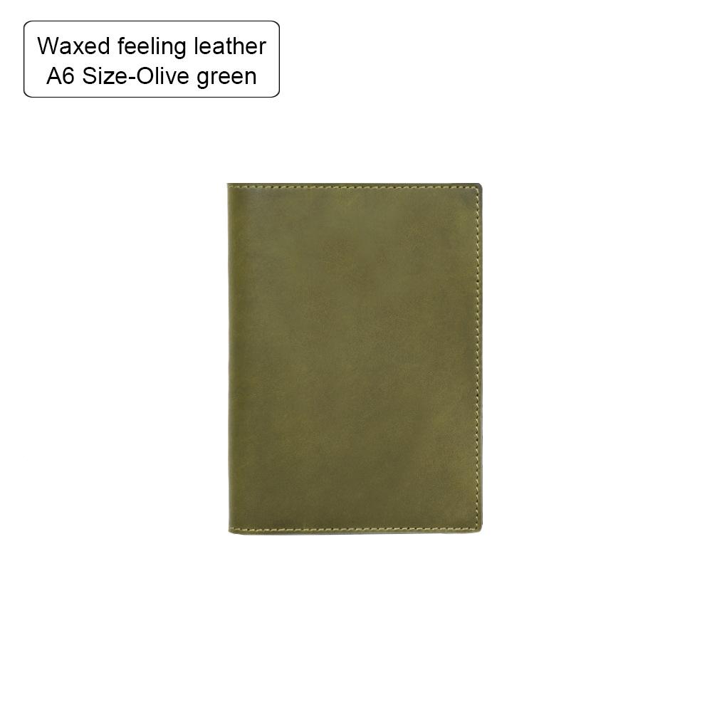 100% Genuine Leather Cover A5A6B6 Sketchbook Planner with Grid Blank Insert Retro Notebooks and Journals Diary Cover Stationery