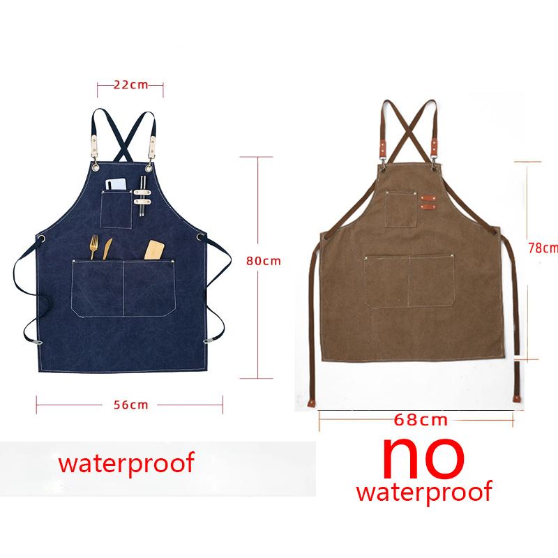 Хлопковый водонепроницаемый масляный холщовый фартук, фартук на талию для кофейни, магазина молочного чая, для дома, кухни, садоводства, работы