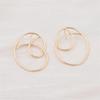 Геометрия Линия Абстрактное Искусство Круглые Неправильной Формы Золотистые Серьги-Пусеты для Женщин Полые Ювелирные Изделия Аксессуар