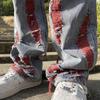 Hip-Hop Ripped Embroidered Jeans - Loose Fit, Trendy Niche Design