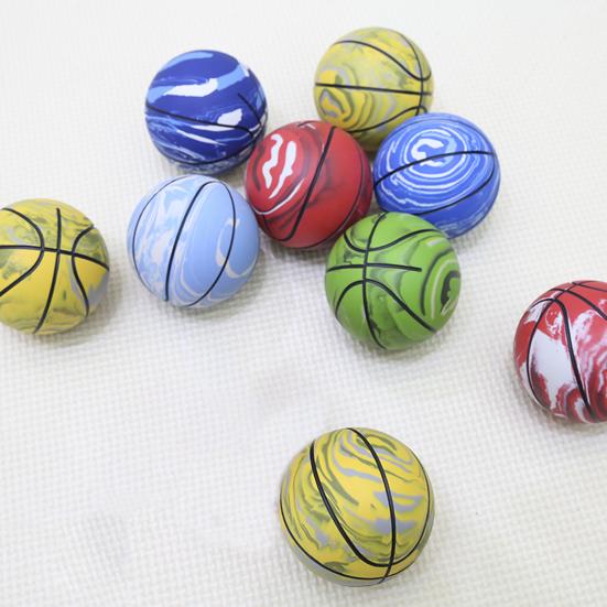 Mini Basketball Eco-friendly Non-inflatable Wear Resistant Ultra-high Elastic Toy Rubber Small Ball Toy for Children