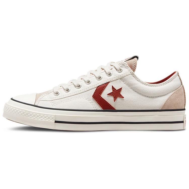 Converse Star Player 76 Retro Casual Slip Resistant Durable Lightweight Low Top Skate Shoes Unisex Sneakers White Red A03779C