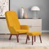 Recliner Chair with Ottoman Mustard Yellow Velvet