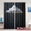 2 шторы с 2D плоской печатью (Без Рода) DrippingClouds Популярная Занавесная Ткань Универсальная 100% Полиэстер Шторы Термо