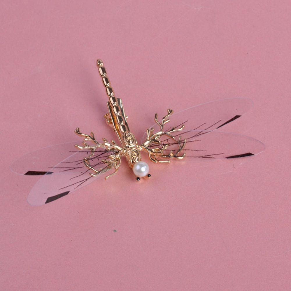 Fashion Fancy Bridal Hair Clip Baroque Women Jewelry Dragonfly Hairpins Gold Wedding Headdress