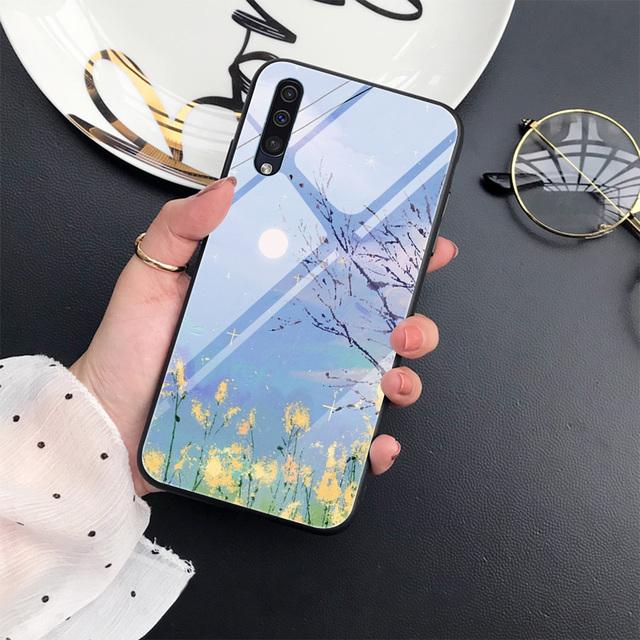 Чехол с изображением пейзажа для Samsung Galaxy A52 A70 A71 A73 A53 A13 5g A03 A72 A22 A21s A03 Core A42, крышка из закаленного стекла