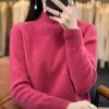 YYFS Women's Fashion Casual Fall Winter Solid Color Print Long Sleeve Half Turtleneck Tops Women's Clothing Woolen Knitwear Sweaters