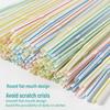 Mont 5*210 Disposable Colored Striped Bendable Straws, Food-Grade PP, Ideal for Drinking Juice (For Household, Mother and Baby Use)