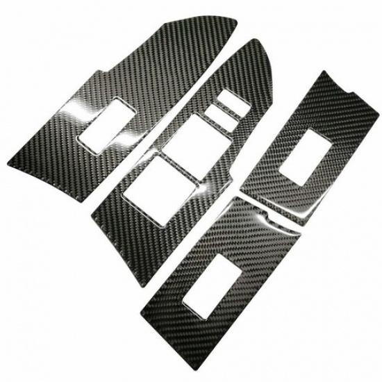 4Pcs Carbon Fiber Door Window Switch Panel Trim Fit For Toyota Corolla 2014-18