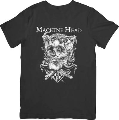 Machine Head Music Унисекс Футболка из Качественного Хлопка Черная