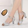 Women's Latin & Ballroom Dance Shoes Peep-toe High Heel Bling Shoes Non-Slip Breathable Arch Support