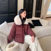 Women's Thickened Short Coat with Faux Fur Collar