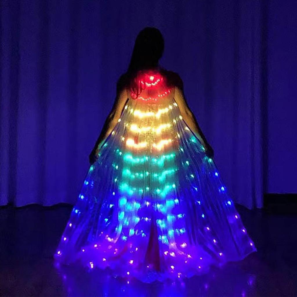 LED Butterfly Wing Illuminated Adult Dance Luminous Glowing Light Up Party Costumes Multicolored