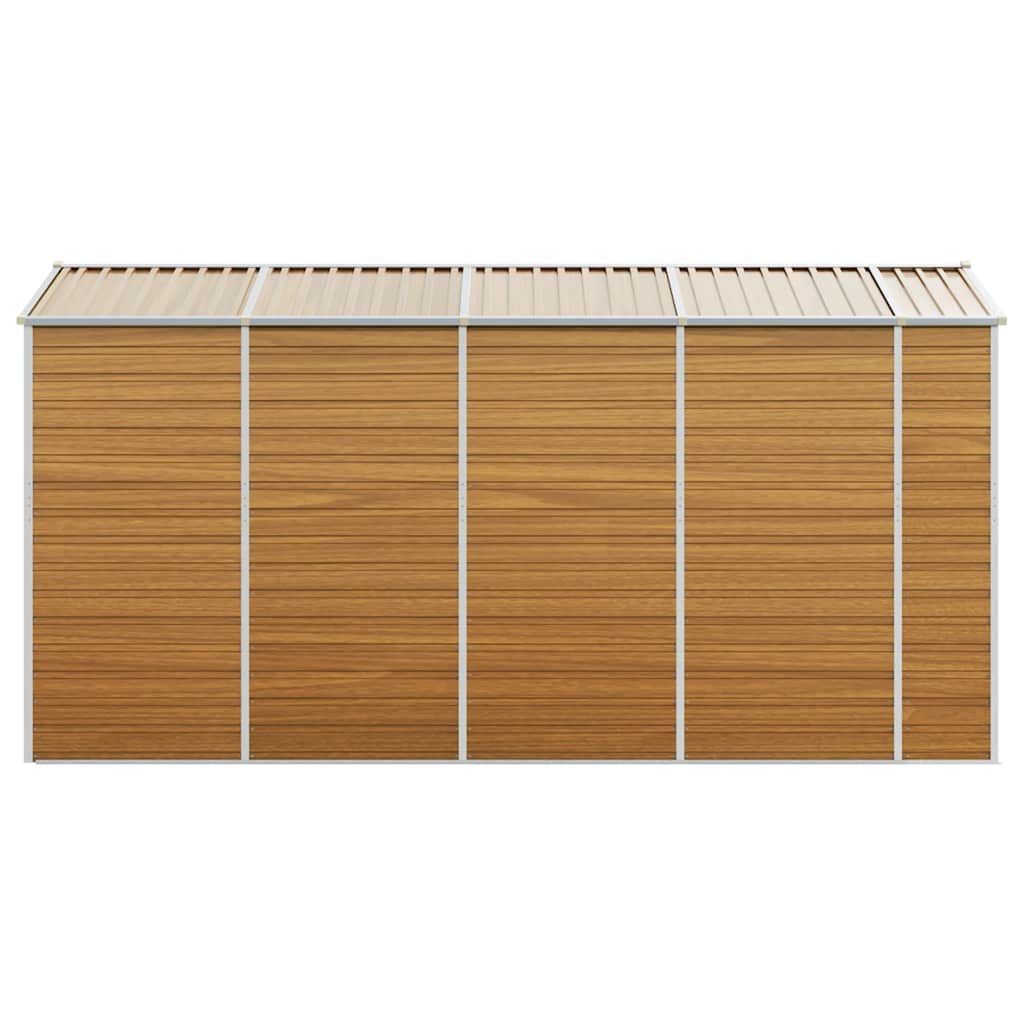 Garden Shed Light Brown 191 x 385 x 198 cm Galvanized Steel