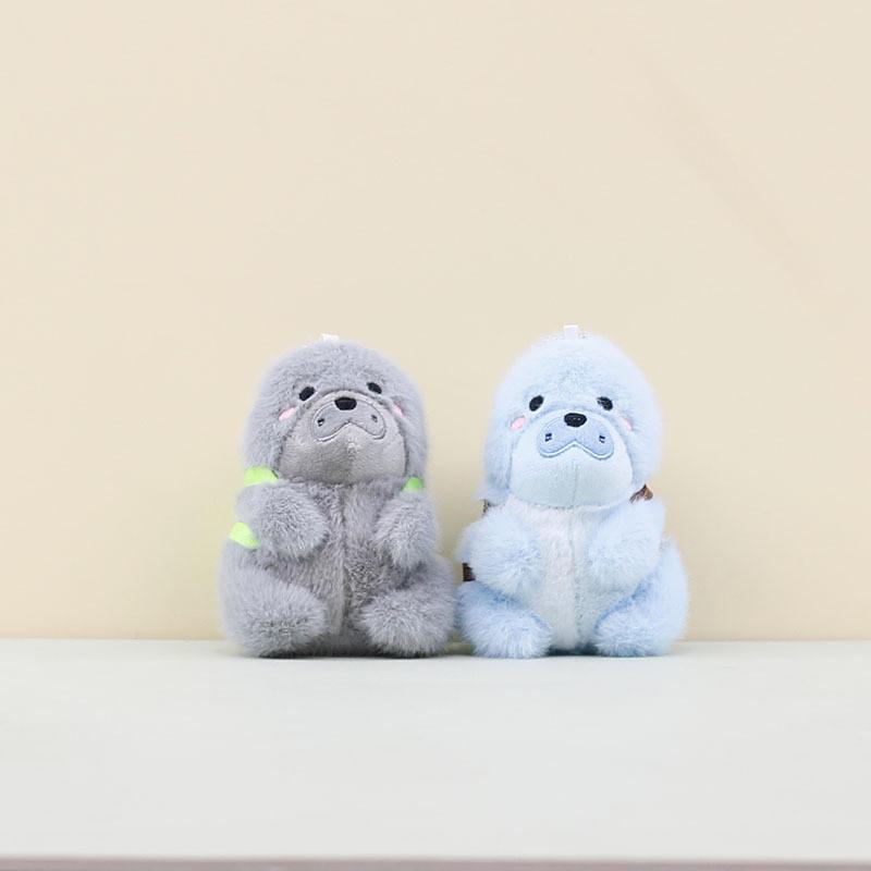 Charming Gray And Blue Gorilla Plush Toy Keychain For Bags And Backpack Accessories