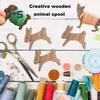 15 шт., деревянная шпулька с нитью для животных и коробкой для хранения, шпулька с изображением кролика, кошки, овцы, вышивки крестиком, нить для вышивки, карта, намоточная пластина, подарок для энтузиаста шитья