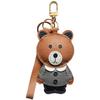 Коричневый медведь ручной работы кожаная сумка для ключей от машины подвеска простой подарок на день рождения милый подходящий женский брелок