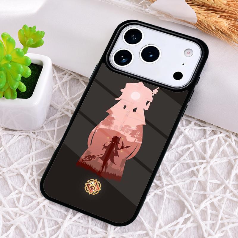 Мультяшный чехол для телефона Hu Tao Genshin Impact для iPhone 17 Air 16 15 11 12 14 13 Pro Max Ударопрочный чехол