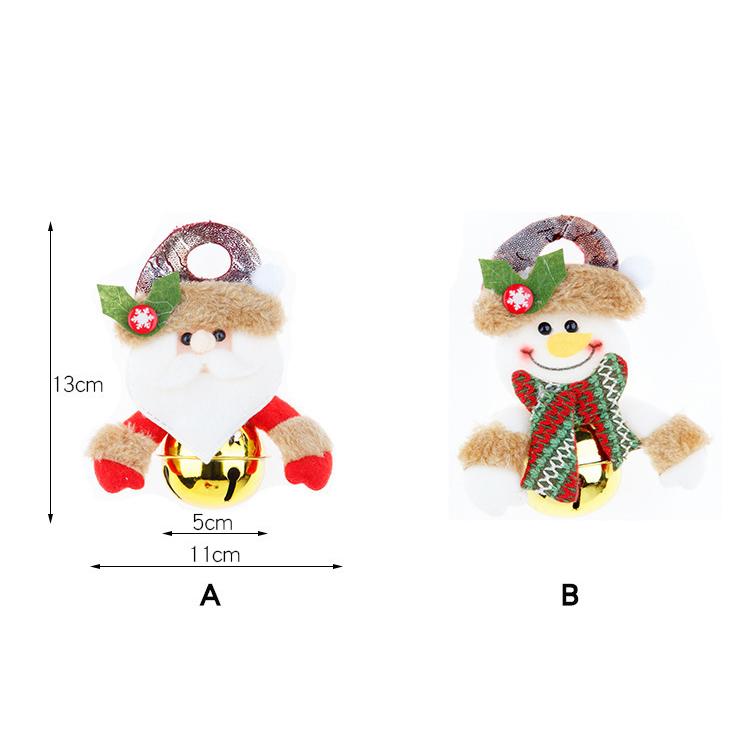 Рождественский колокольчик, рождественская кукла, мультяшный металлический круглый колокольчик, украшение для рождественской елки