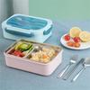 Lunch Box Bento Box for Student Office Worker Double-layer Microwave Heating Lunch Container with Fork Chopsticks Spoon