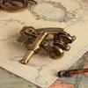 Antique Style Solid Brass Ship Sextant with Leather Box