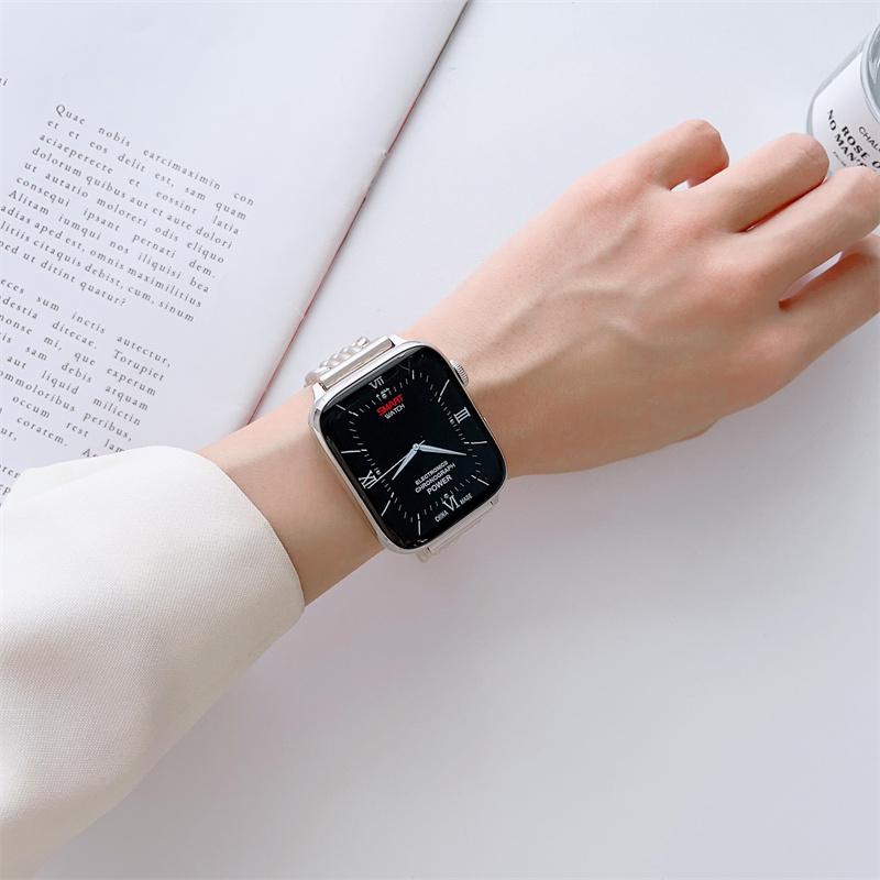 Роскошный браслет из нержавеющей стали для ремешка iwatch 44 мм, 42 мм, 40 мм, 38 мм, 41 мм, 45 мм, 49 мм iwatch8 7 SE 6 5 4 3 2 1 Series