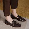 Fashion Fashion Women's Loafers Tassels SquareToe Flat Shoes Shallow Mouth Commuter Daily Casual Vintage  Leather Shoes British