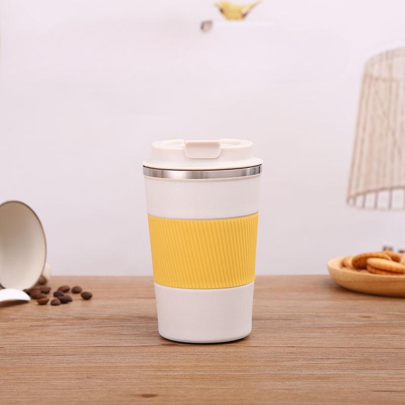 Кружка из нержавеющей стали 304 с ценной откидной крышкой для кофейной чашки для непосредственного питья, подарочная чашка для делового офиса