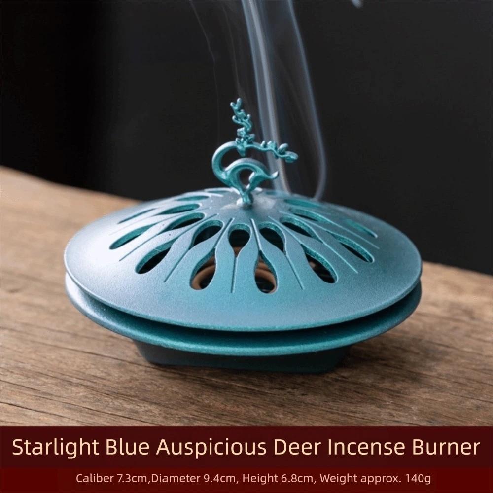 Lucky Deer Backflow Incense Holder Hollow Lid Desktop Aromatherapy Hollow Incense Burner Home