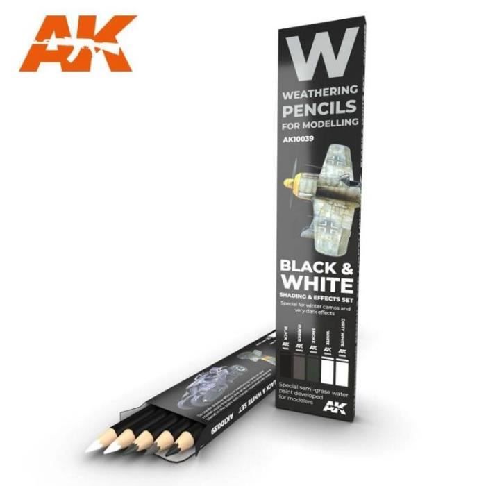 AK INTERACTIVE - Peinture Maquette Black & White: Shading & Effects Set Ak Interactive Ak10039 Maquette Char Promo - Ref : 9821