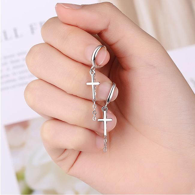 BELLA BOX Серьги-цепочки с крестом, ювелирные изделия, оптовая продажа подарка для свадебной вечеринки