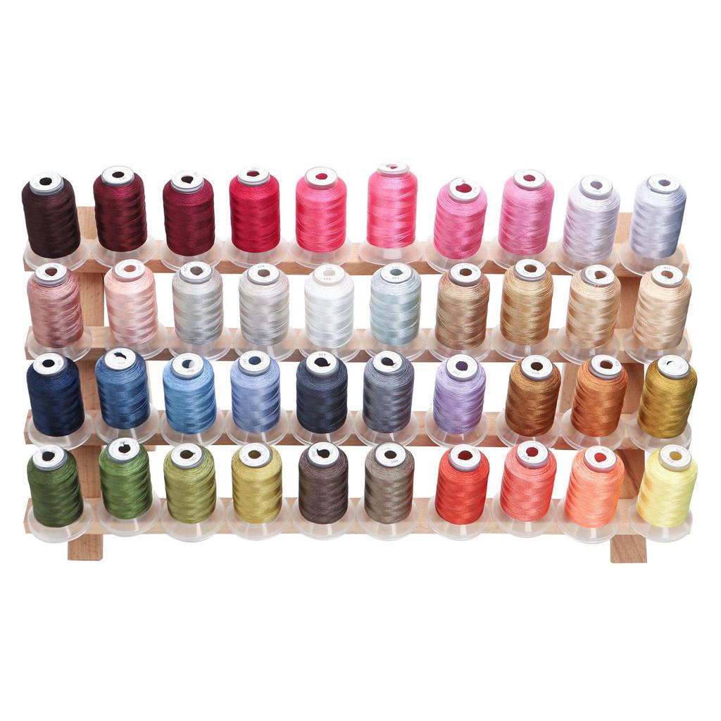 "40 Colors Polyester Embroidery Thread Set, 120D/2, 500m Spools for Home and Computer Embroidery Machines, 40WT"