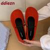 Fashion New Round Toe Fashion Flock Women Ballet Flats Dance Shoes Female Soft Footwear Shallow Ladies Flats Mary Janes Lolita Shoes