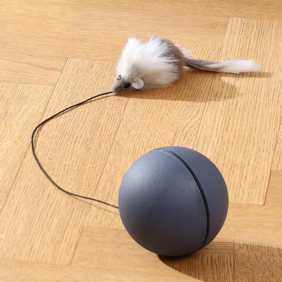 Автоматическая игрушка для кошек с катящимся мячом, интерактивная умная движущаяся игрушка с активируемым движением хвоста, электрическая игрушка для обогащения домашних животных для собак и кошек