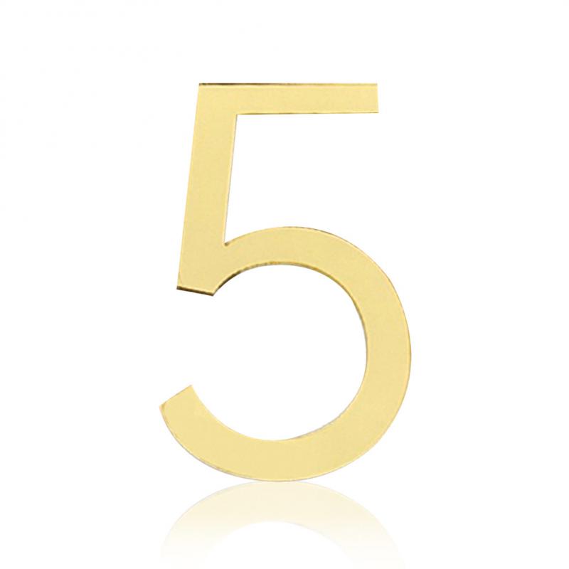 Self-adhesive 3D Numeral Plate Plaque Sign Gate Digit Number Tag Door Label Hotel Plastic 0 To 9 Plating Home Sign House Address