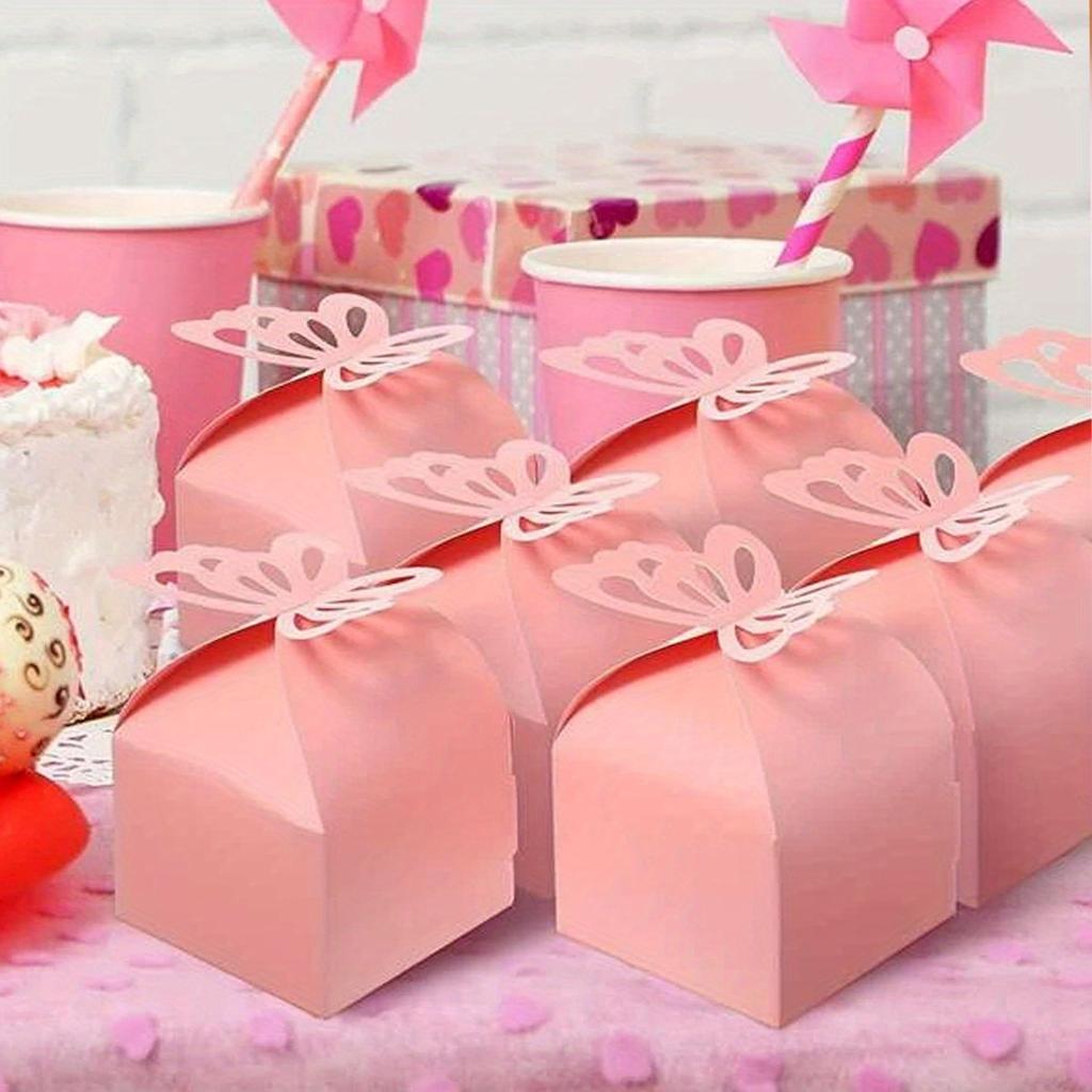 20pcs Small Gift Box, Birthday Wedding Party Candy Pearlescent Paper Butterfly Goodie Box Square Box Goody Wedding Paper Box