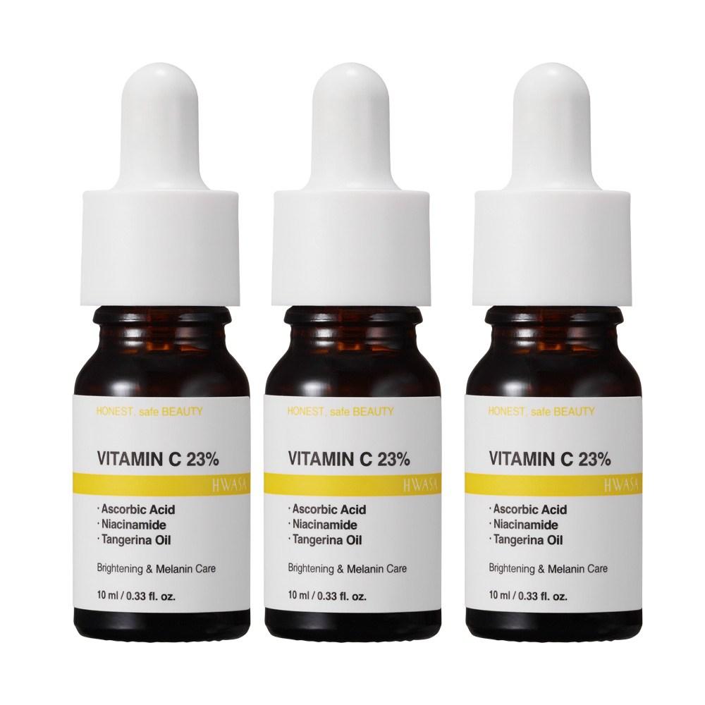 Ампула Hwasa Pure Vitamin C 23% с высоким содержанием витамина для внешнего и внутреннего ухода за веснушками и пятнами, 3 упаковки, 10 мл