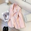 Женский розовый свободный повседневный пиджак - Молодящий, Высококлассный, Коллекция Весна/Осень 2025
