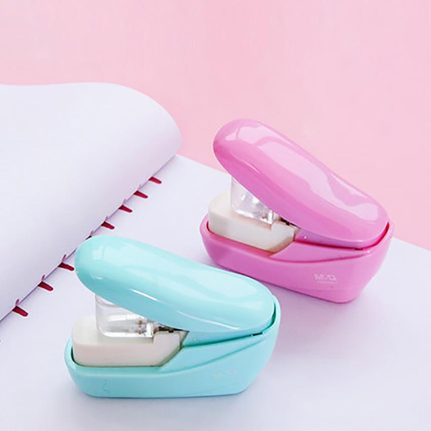 Students Stationery Nail Free Stapler Stapleless Safe Staplers 5 Sheets Capacity for Paper Binding Office Supplies Stapling Tool