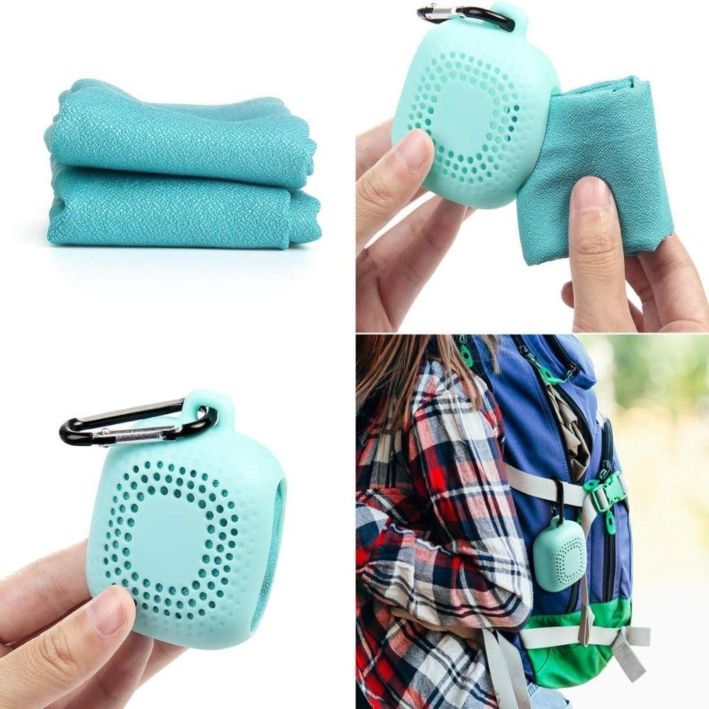 Супер впитывающее полотенце из микрофибры с силиконовым чехлом, спортивное полотенце для фитнеса, бега, плавания