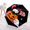 1pc Hello Kitty Halloween Pumpkin Ghost Cupcake Lollipop Automatic Opening Folding Umbrella - Portable 3-Fold Design with 8-Bone Iron Frame, Perfect f