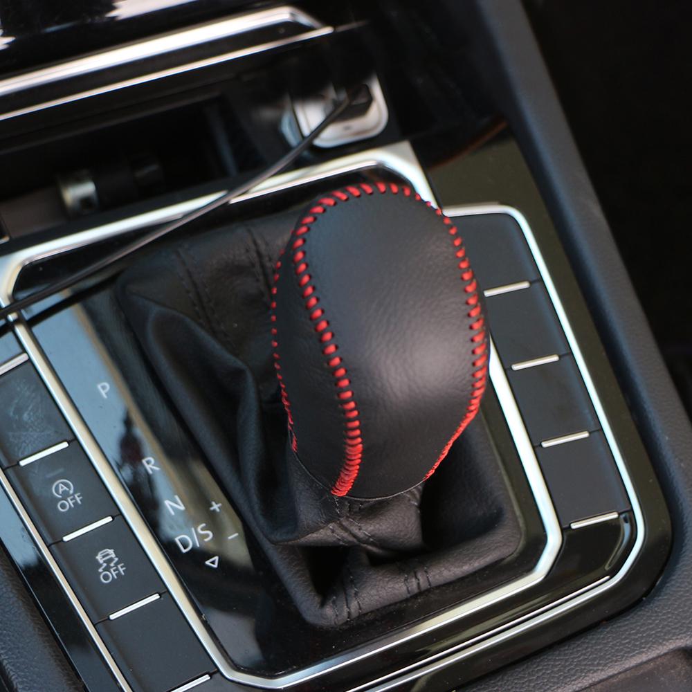 For Volkswagen VW Polo Tiguan Golf 5 6 7 Mk7 Passat B5 B6 B7 CC Jetta AT Automatic Gear Shift Knob Cover Leather Gear Collars