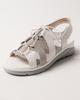 Lifexpert 325002 36 White Leather Open Toe Wedge Sandals