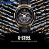 Casio Серия G-Steel S Круглый двойной дисплей Городская мода Ударопрочный Водонепроницаемый На солнечных батареях Кварцевый механизм Ремешок из смолы Мужские часы GST-S300G-1A9